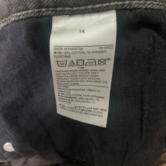 Old Navy High Rise straight leg acid wash black jeans size 14 - Picture 6 of 7